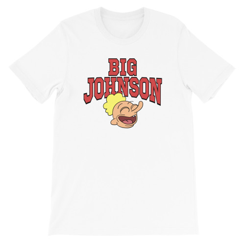 White Rick and Morty Inspired "Big Johnson" Hemorrhage Unisex T-Shirt