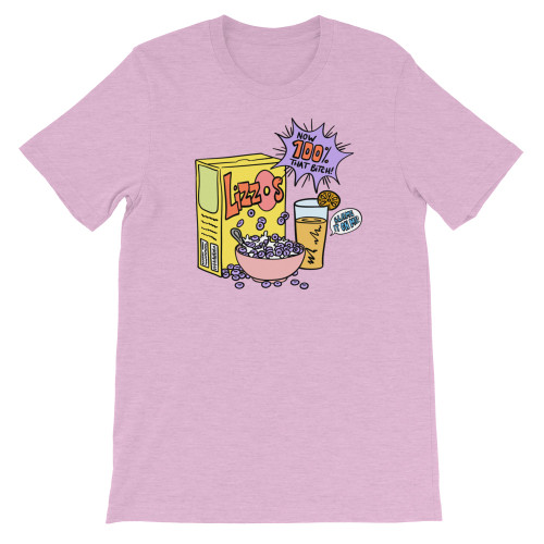 Purple Lizzo Inspired 100% That Bitch Cereal and Blame Juice Unisex T-Shirt