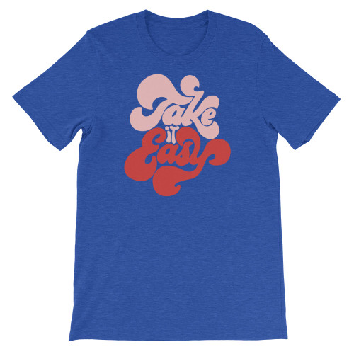 Bright Blue Retro Font Eagles Band Take It Easy Vintage Stylish T-shirt