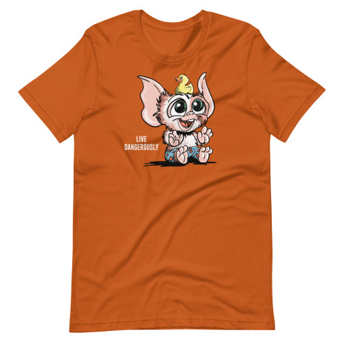 Orange Gremlins No Water 3 Rules - Gizmo's Bath Time Live Dangerously Swimming Rubber Ducky T-Shirt 