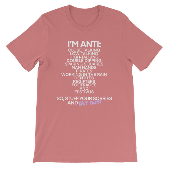 Heather Purple Seinfeld Inspired "I'M ANTI" Regifting Unisex T-Shirt