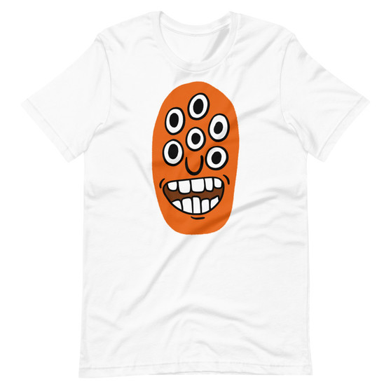 White Excited Eddie Cartoon Alien/Monster - Hyper Focused T-Shirt 