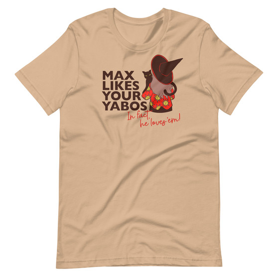 Hocus Pocus Halloween inspired "Max Likes Your Yabos" t-shirt in tan color