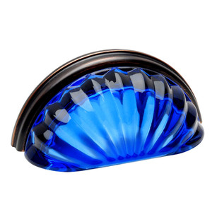 Cosmas 6381ORB-BL Oil Rubbed Bronze with Blue Glass Cabinet Cup Pull Cosmas 6381ORB-BL Oil Rubbed Bronze with Blue Glass Cabinet Cup Pull