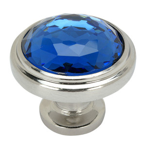 Cosmas 5317SN-BL Satin Nickel & Blue Glass Round Cabinet Knob Cosmas 5317SN-BL Satin Nickel & Blue Glass Round Cabinet Knob