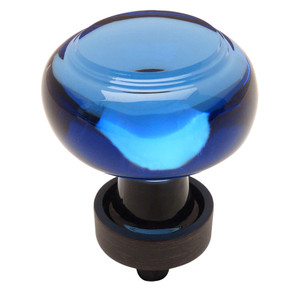Cosmas 6355ORB-BL Oil Rubbed Bronze & Blue Glass Round Cabinet Knob Cosmas 6355ORB-BL Oil Rubbed Bronze & Blue Glass Round Cabinet Knob