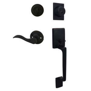 Cosmas 600 Series Oil Rubbed Bronze Handleset with 80 Series Interior: HS600/89-ORB Cosmas 600 Series Oil Rubbed Bronze Handleset with 80 Series Interior: HS600/89-ORB
