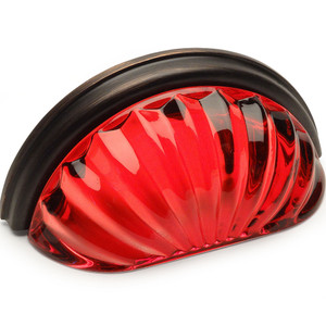 Cosmas 6381ORB-RED Oil Rubbed Bronze with Red Glass Cabinet Cup Pull Cosmas 6381ORB-RED Oil Rubbed Bronze with Red Glass Cabinet Cup Pull