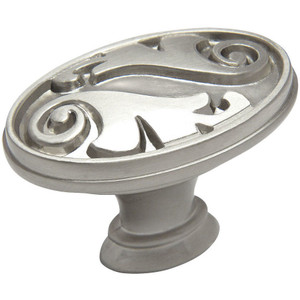 Cosmas 4297SN Satin Nickel Floral Cabinet Knob