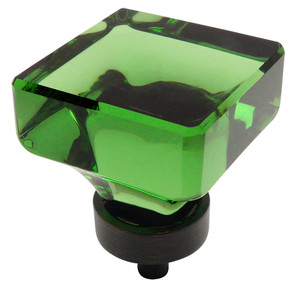 Cosmas 6377ORB-EM Oil Rubbed Bronze & Emerald Glass Square Cabinet Knob Cosmas 6377ORB-EM Oil Rubbed Bronze & Emerald Glass Square Cabinet Knob