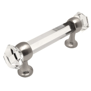 Cosmas 6393SN-C Satin Nickel with Clear Glass Cabinet Pull Cosmas 6393SN-C Satin Nickel with Clear Glass Cabinet Pull