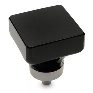 Cosmas 6377SN-X Satin Nickel & Black Glass Square Cabinet Knob Cosmas 6377SN-X Satin Nickel & Black Glass Square Cabinet Knob