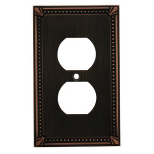 Cosmas 44018-ORB Oil Rubbed Bronze Single Duplex Outlet Wall Plate Cosmas 44018-ORB Oil Rubbed Bronze Single Duplex Outlet Wall Plate