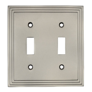 Cosmas 25033-SN Satin Nickel Double Toggle Switchplate Cover Cosmas 25033-SN Satin Nickel Double Toggle Switchplate Cover