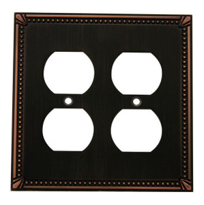 Cosmas 44013-ORB Oil Rubbed Bronze Double Duplex Outlet Wall Plate Cosmas 44013-ORB Oil Rubbed Bronze Double Duplex Outlet Wall Plate