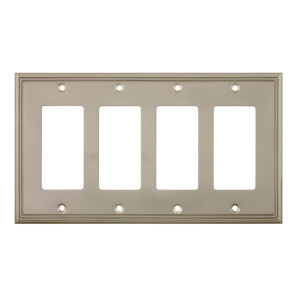 Cosmas 65075-SN Satin Nickel Quad GFCI / Decora Wall Plate