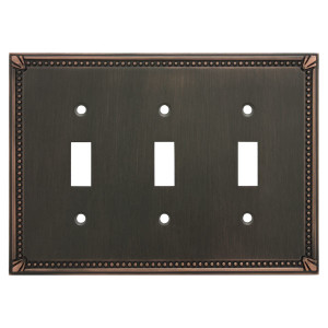 Cosmas 44032-ORB Oil Rubbed Bronze Triple Toggle Switchplate Cover Cosmas 44032-ORB Oil Rubbed Bronze Triple Toggle Switchplate Cover