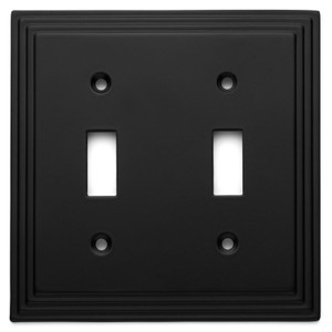 Cosmas 25033-FB Flat Black Double Toggle Switchplate Cover Cosmas 25033-FB Flat Black Double Toggle Switchplate Cover