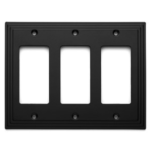 Cosmas 25084-FB Flat Black Triple GFCI / Decora Wall Plate Cosmas 25084-FB Flat Black Triple GFCI / Decora Wall Plate