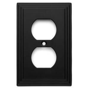 Cosmas 25026-FB Flat Black Single Duplex Outlet Wall Plate Cosmas 25026-FB Flat Black Single Duplex Outlet Wall Plate