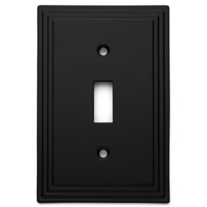 Cosmas 25053-FB Flat Black Single Toggle Switchplate Cover Cosmas 25053-FB Flat Black Single Toggle Switchplate Cover