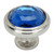 Cosmas 5317SN-BL Satin Nickel & Blue Glass Round Cabinet Knob