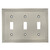 Cosmas 25037-SN Satin Nickel Triple Toggle Switchplate Cover