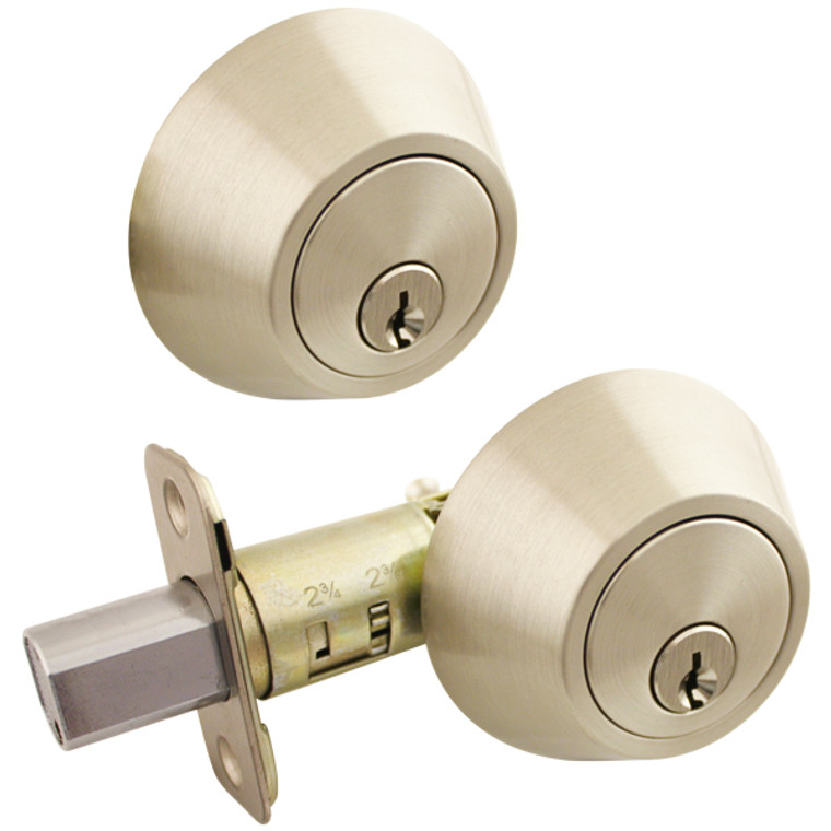 Cosmas Satin Nickel Double Cylinder Deadbolt: DDB200-SN