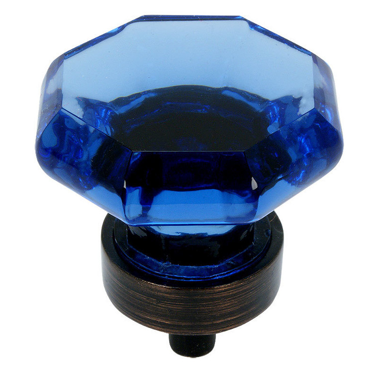 Cosmas 5268ORB-BL Oil Rubbed Bronze & Blue Glass Cabinet Knob