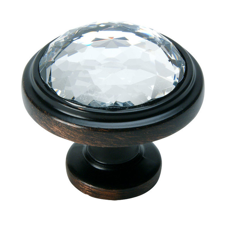 Cosmas 5317ORB-C Oil Rubbed Bronze & Clear Glass Round Cabinet Knob