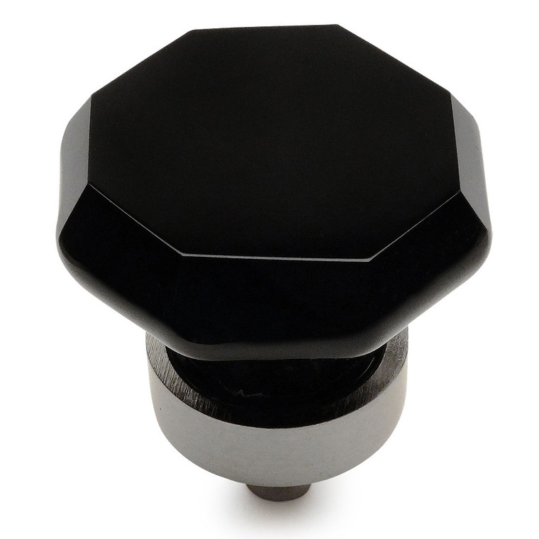 Cosmas 5268SN-X Satin Nickel & Black Glass Cabinet Knob