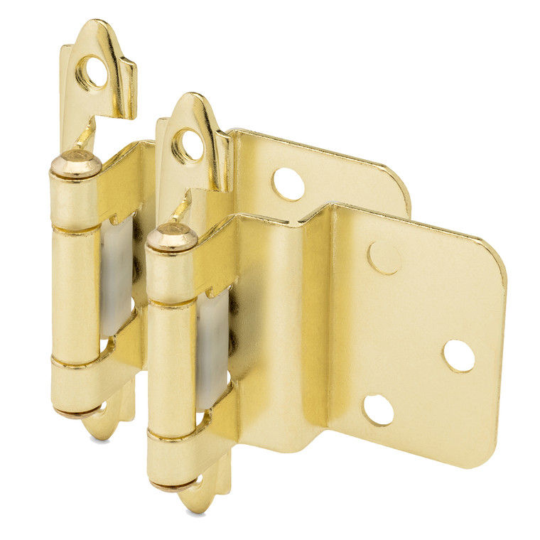 Cosmas 15628-BB Brushed Brass Hinge 3/8" Inset (Pair)