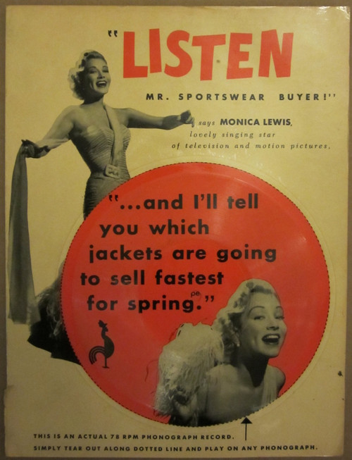 78 RPM FLEXI-DISC MONICA LEWIS! 1954