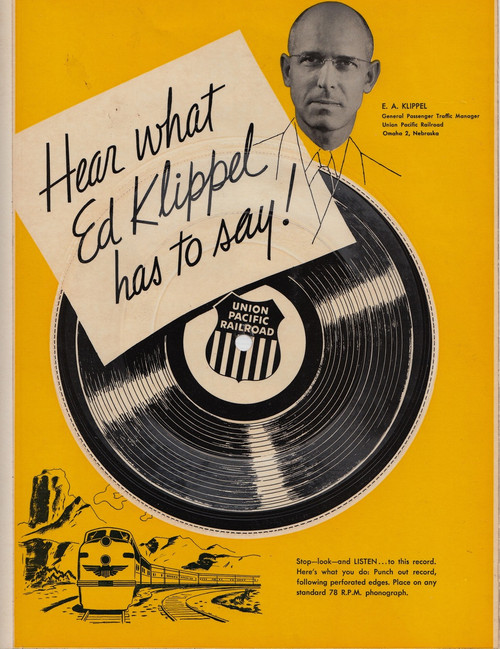 UNION PACIFIC RAILROAD ED KIPPEL 78 RPM FLEXI