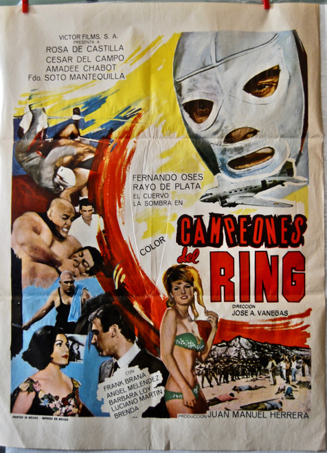 CAMPEONES DEL RING Mexican wrestling movie poster (orig)