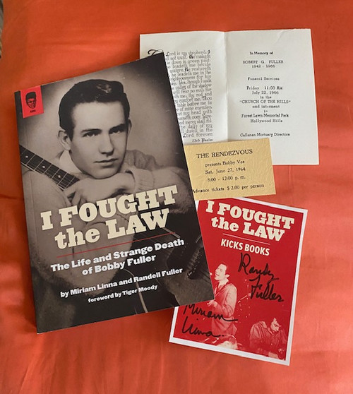 BOBBY FULLER BUNDLE - BOOK WITH SIGNED AUTHOR BOOKPLATE PLUS ORIG 1966 TICKET AND FUNERAL CARD