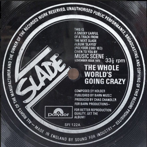 SLADE Flexi-disc from England - Polydor promo