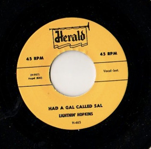 HOPKINS , LIGHTNIN HOPKINS - GAL CALLED SAL HOPKINS , LIGHTNIN HOPKINS - GAL CALLED SAL