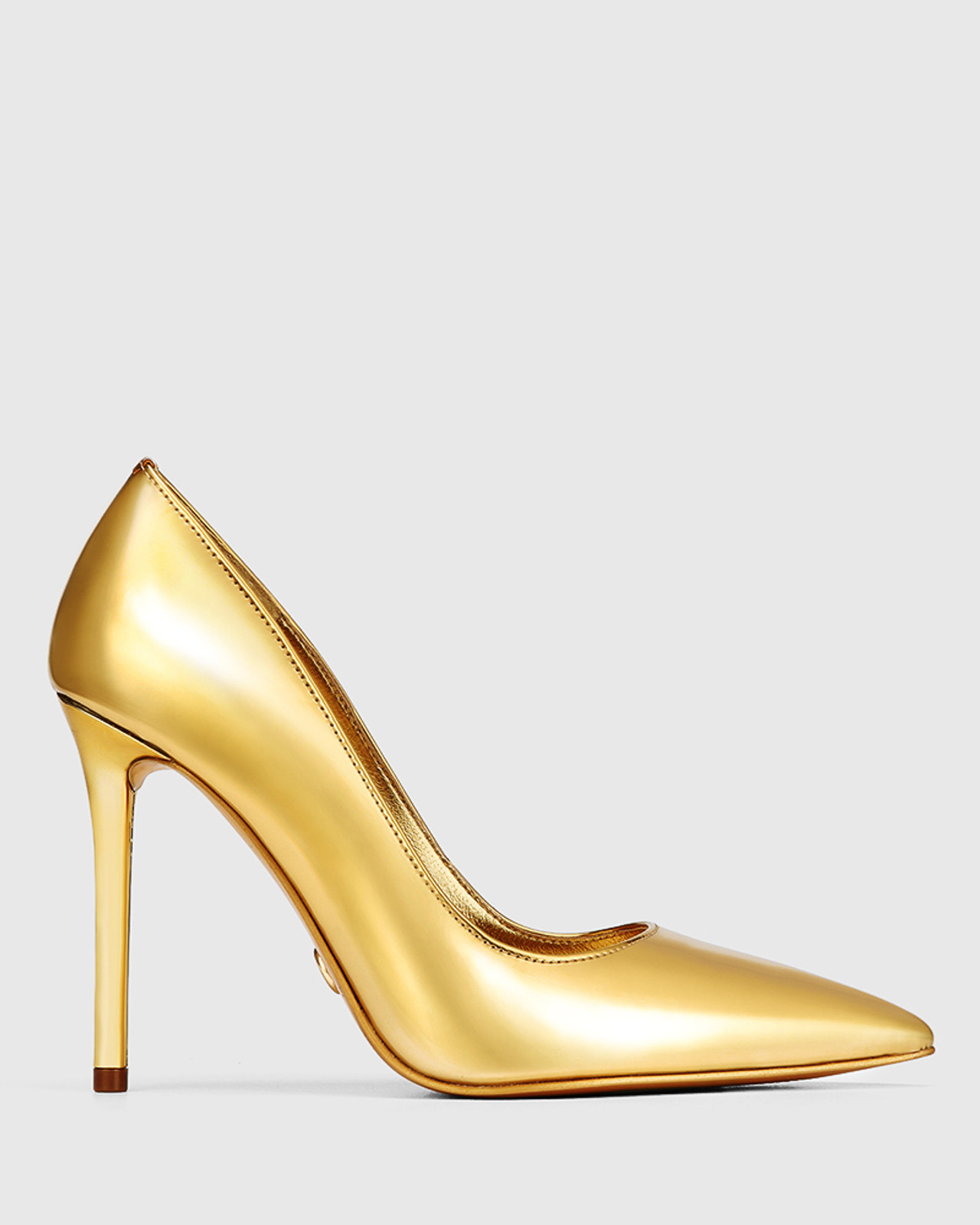 Violeta Gold Mirror Patent Leather Stiletto Heel Pump