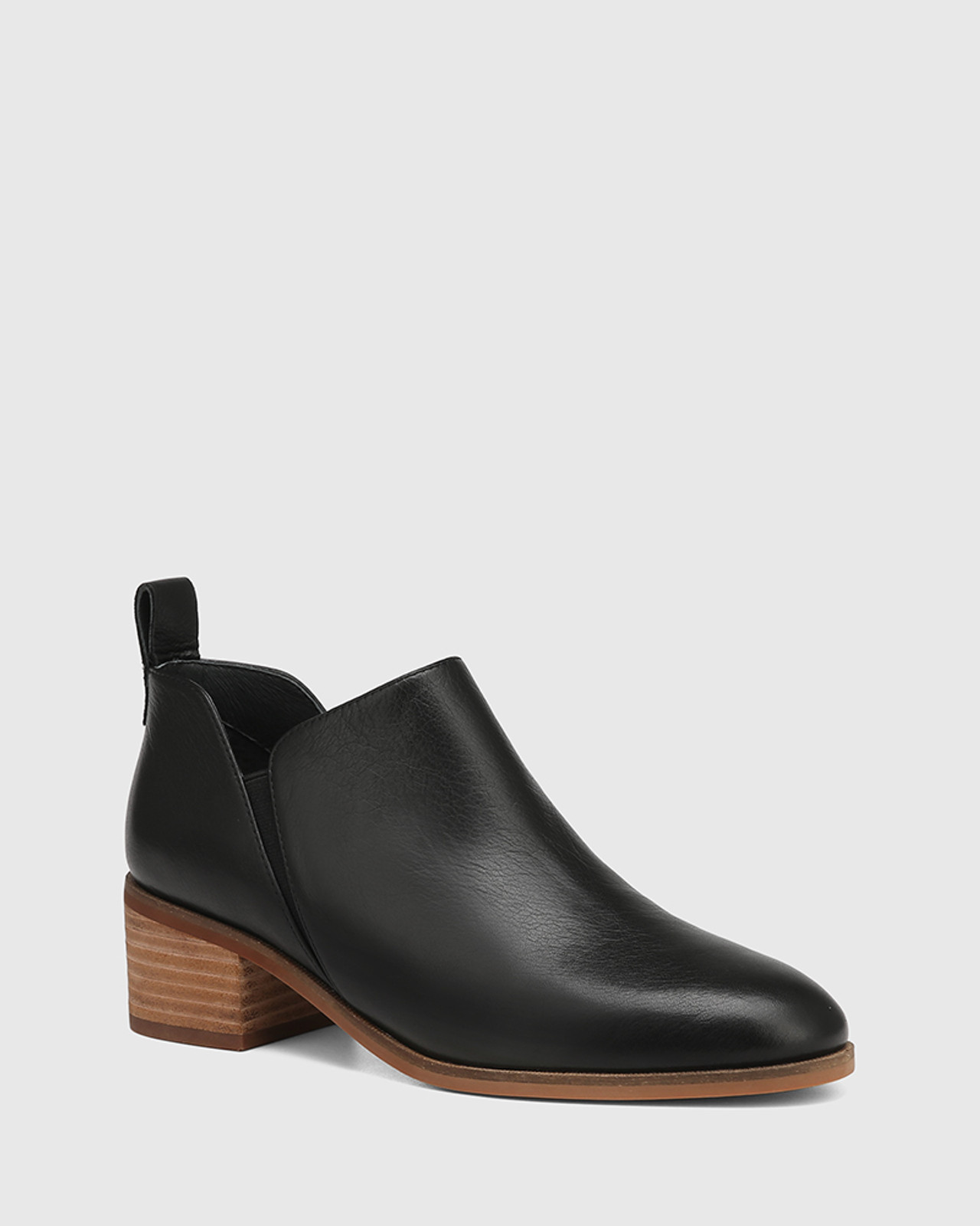 Indy Black Leather Ankle Boot