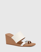 Quintin Sunkissed Tan Multi Leather Wedge Heel Sandal 