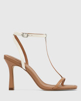 Radha Sunkissed Tan Multi Leather Stiletto Heel Sandal 