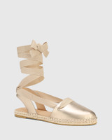 Cosette Champagne Metallic Espadrille Flat 