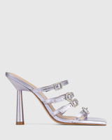 Spicy Mauve Metallic Stiletto Heel Sandal 