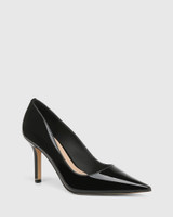 Quendra Black Patent Stiletto Heel Pump 