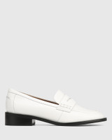 Fletcher White Leather Flat Loafer 