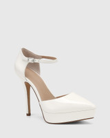 Yelena White Patent Leather Platform Heel 
