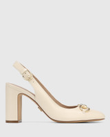 Prudence Vintage Ivory Leather Slingback 