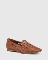 Binx Tan Leather Weave Loafer 