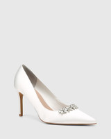 Starry Ivory Recycled Satin Stiletto Heel Pump 